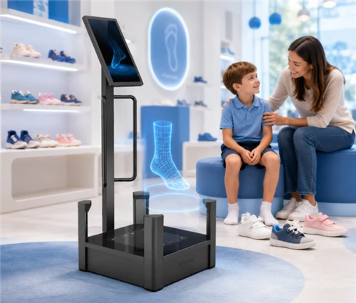 El joc-Canviar l'escàner de peus 3D creat per a marques de calçat per a nens: com l'escàner 3D aj...